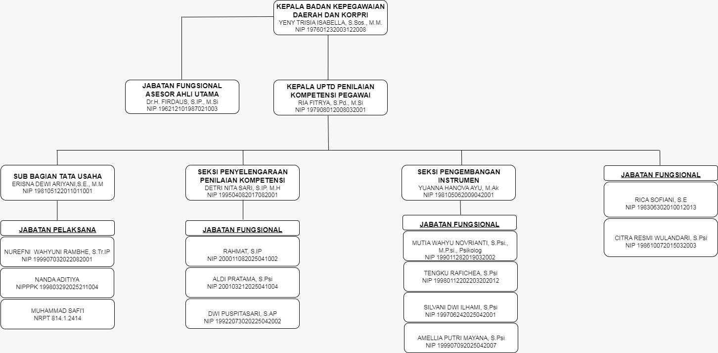 Struktur Organisasi UPTD Penilaian Kompetensi